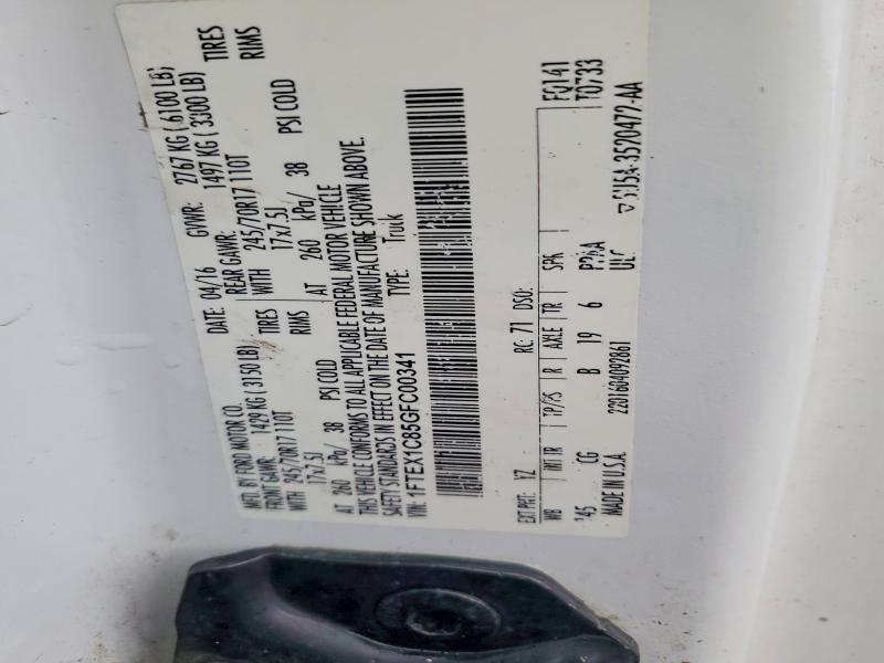 Продажа на аукционе авто 2016 Ford F150, vin: 1FTEX1C85GFC00341, номер лота: 57951756