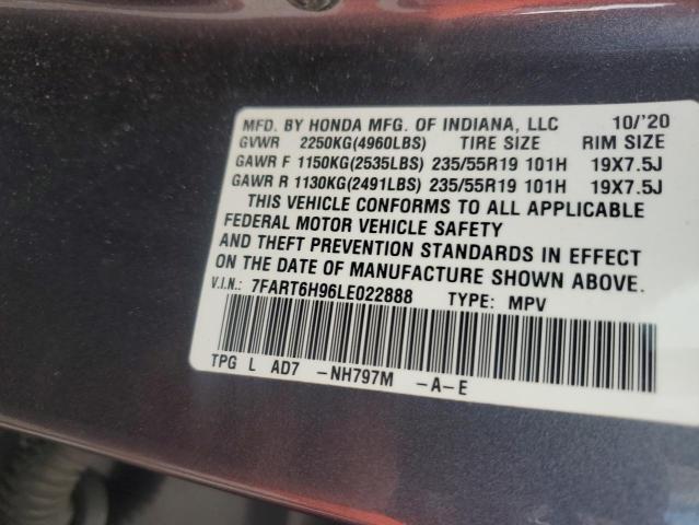 56954996 :رقم المزاد ، 7FART6H96LE022888 vin ، 2020 Honda Cr-v مزاد بيع