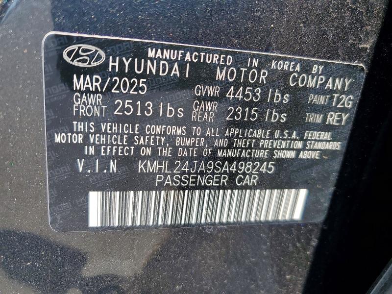 Aukcja sprzedaży 2025 Hyundai Sonata, vin: KMHL24JA9SA498245, numer aukcji: 57911276