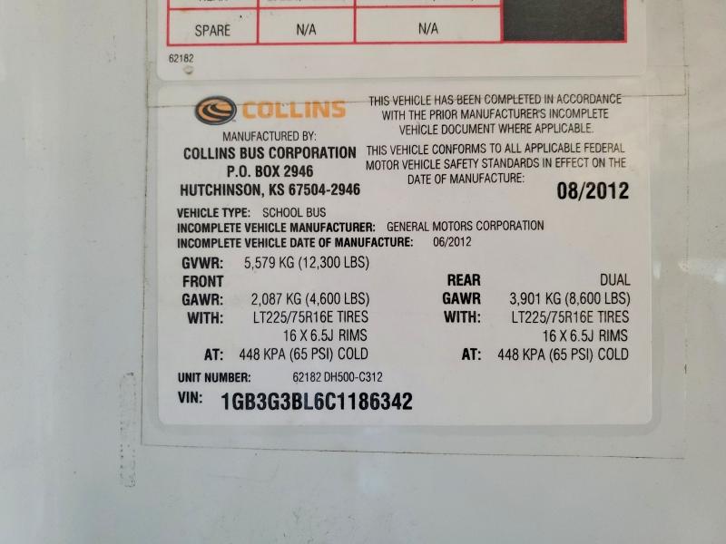 Продажа на аукционе авто 2012 Chevrolet Express G3500, vin: 1GB3G3BL6C1186342, номер лота: 58136246
