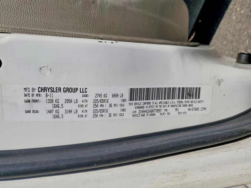 Продаж на аукціоні авто 2011 Dodge Grand Caravan, vin: 2D4RN4DG4BR778997, номер лоту: 55814356