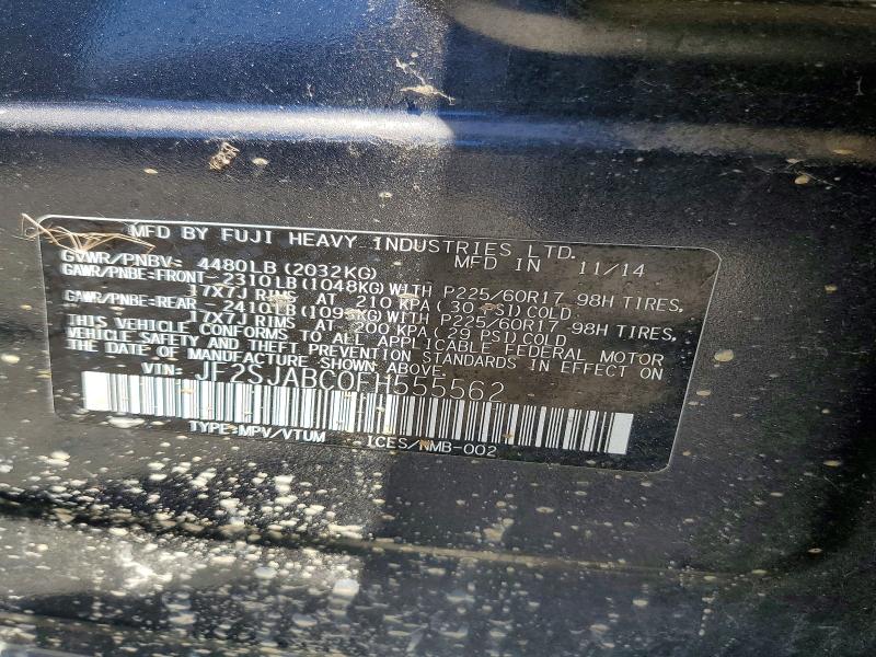 Продажа на аукционе авто 2015 Subaru Forester, vin: JF2SJABC0FH555562, номер лота: 57341456