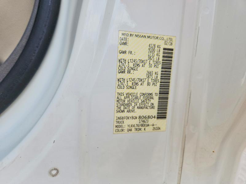 2016 Nissan Nv მანქანა იყიდება აუქციონზე, vin: 1N6BF0KY8GN806804, აუქციონის ნომერი: 56582296