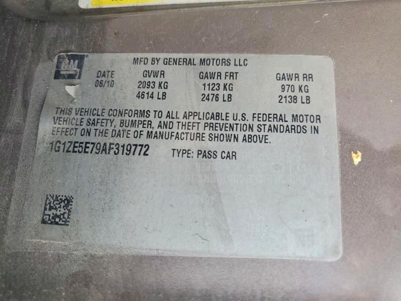 57825436 :رقم المزاد ، 1G1ZE5E79AF319772 vin ، 2010 Chevrolet Malibu مزاد بيع