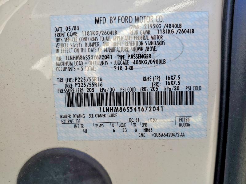 Продаж на аукціоні авто 2004 Lincoln Ls, vin: 1LNHM86S54Y672041, номер лоту: 55080676
