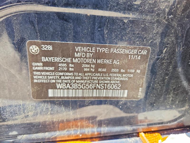Aukcja sprzedaży 2015 Bmw 328, vin: WBA3B5G56FNS16062, numer aukcji: 58265476