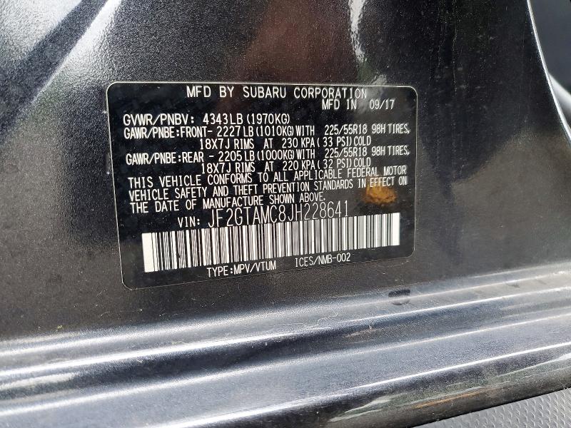 Aukcja sprzedaży 2018 Subaru Crosstrek, vin: JF2GTAMC8JH228641, numer aukcji: 57755796