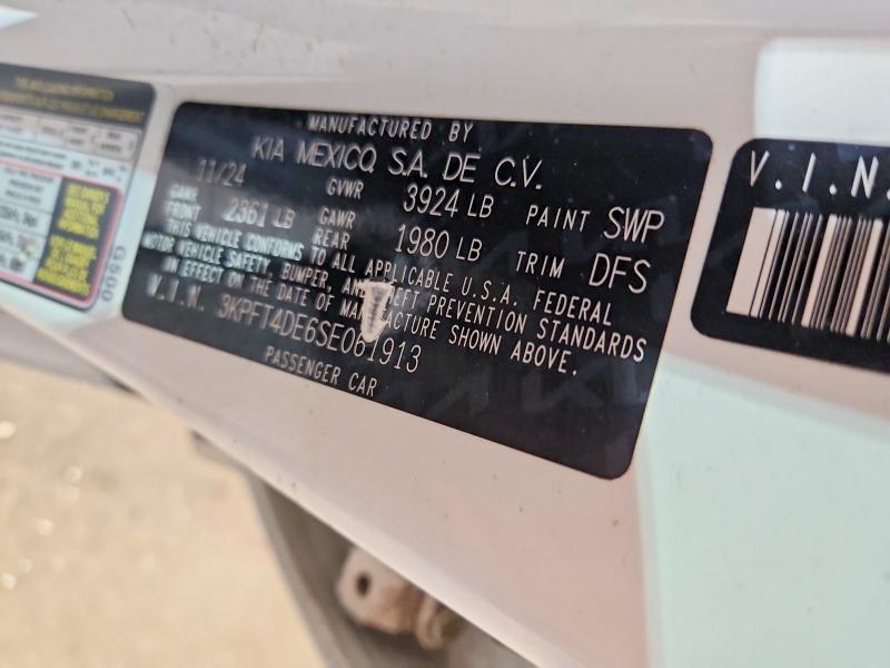 58625556 :رقم المزاد ، 3KPFT4DE6SE061913 vin ، 2025 Kia K4 مزاد بيع