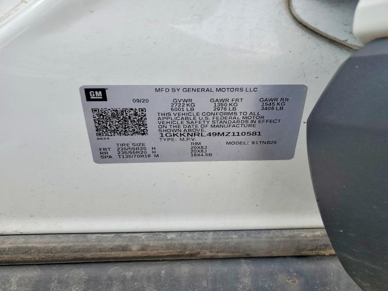 2021 Gmc Acadia მანქანა იყიდება აუქციონზე, vin: 1GKKNRL49MZ110581, აუქციონის ნომერი: 59099236
