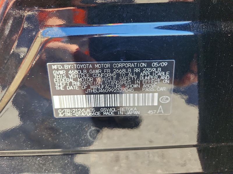 Продаж на аукціоні авто 2009 Lexus Es, vin: JTHBJ46G992327045, номер лоту: 56105866
