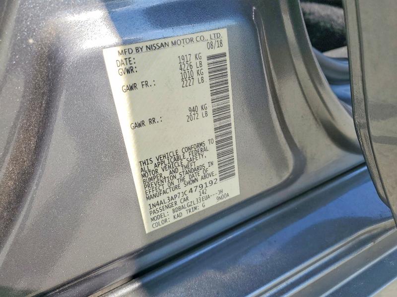 Продажа на аукционе авто 2018 Nissan Altima, vin: 1N4AL3AP7JC479192, номер лота: 58068796