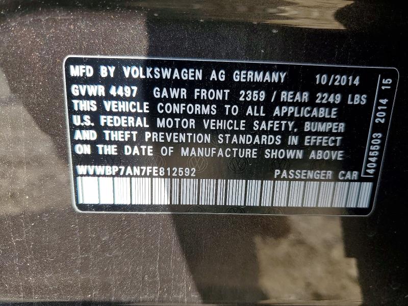 Aukcja sprzedaży 2015 Volkswagen Cc, vin: WVWBP7AN7FE812592, numer aukcji: 55579786