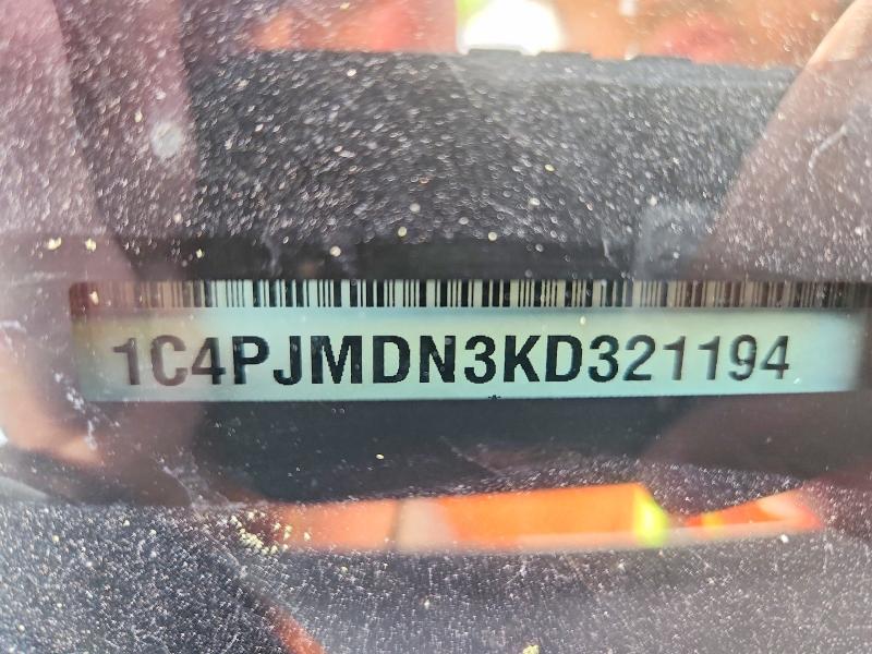 2019 Jeep Cherokee მანქანა იყიდება აუქციონზე, vin: 1C4PJMDN3KD321194, აუქციონის ნომერი: 57849806