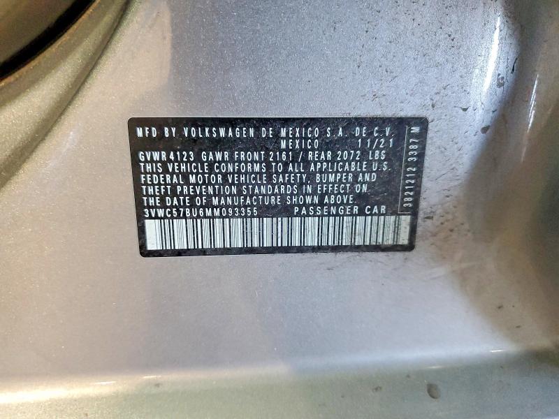 Aukcja sprzedaży 2021 Volkswagen Jetta, vin: 3VWC57BU6MM093355, numer aukcji: 55648146