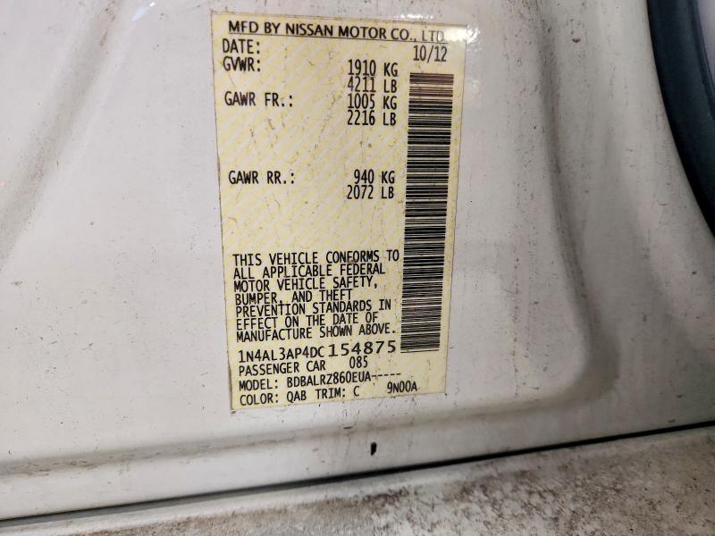 Продажа на аукционе авто 2013 Nissan Altima, vin: 1N4AL3AP4DC154875, номер лота: 57180086