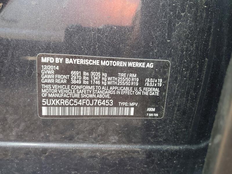 55566976 :رقم المزاد ، 5UXKR6C54F0J76453 vin ، 2015 Bmw X5 مزاد بيع