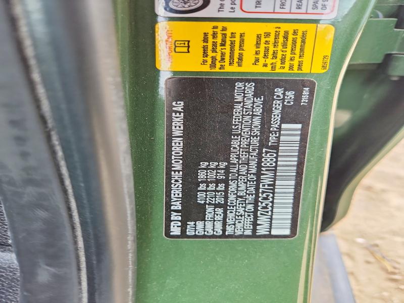 Aukcja sprzedaży 2015 Mini Cooper, vin: WMWZC5C57FWM18867, numer aukcji: 58813916