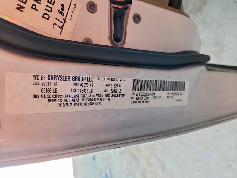 Продаж на аукціоні авто 2012 Chrysler 300, vin: 2C3CCACG8CH204200, номер лоту: 55689566