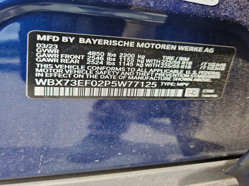 2023 Bmw X1 მანქანა იყიდება აუქციონზე, vin: WBX73EF02P5W77125, აუქციონის ნომერი: 57919146