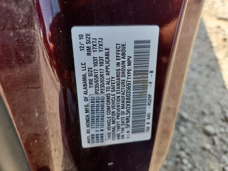 Продажа на аукционе авто 2011 Honda Odyssey, vin: 5FNRL5H2XBB035697, номер лота: 59070736