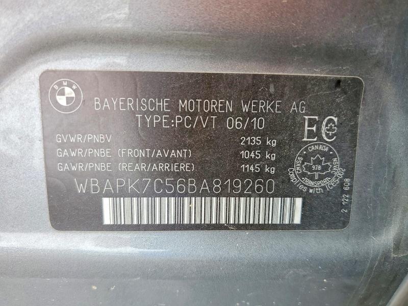 Продажа на аукционе авто 2011 Bmw 328, vin: WBAPK7C56BA819260, номер лота: 56093856