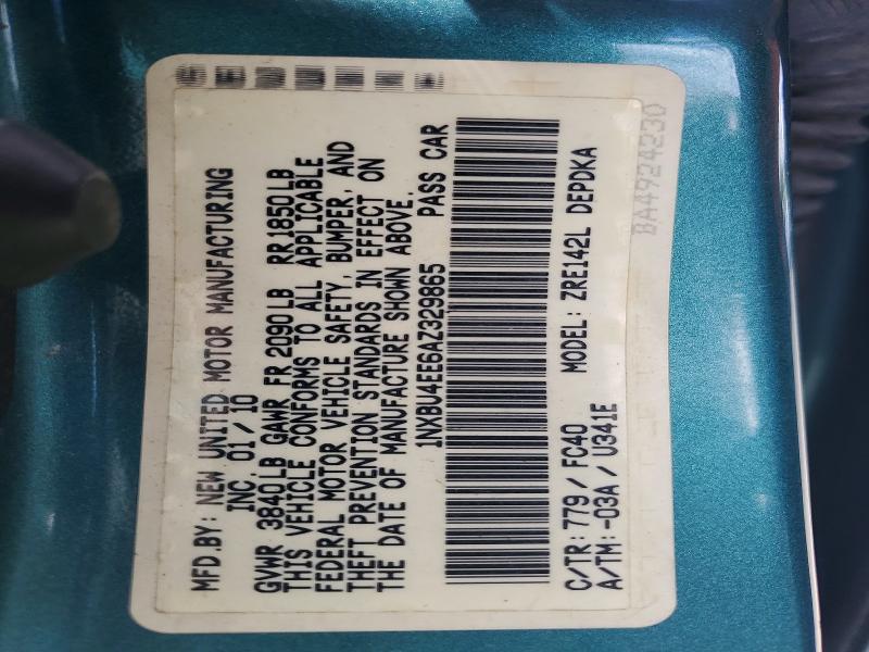 Aukcja sprzedaży 2010 Toyota Corolla, vin: 1NXBU4EE6AZ329865, numer aukcji: 57589956