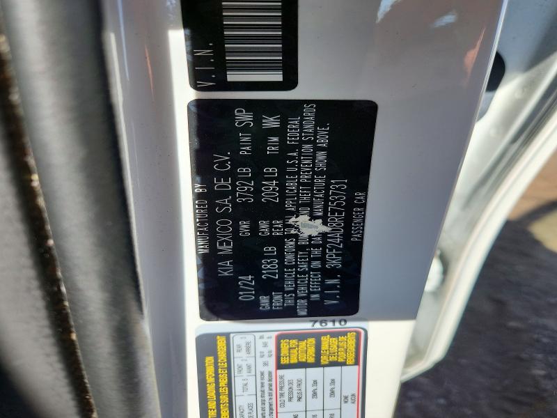 56306396 :رقم المزاد ، 3KPF24AD8RE753731 vin ، 2024 Kia Forte مزاد بيع