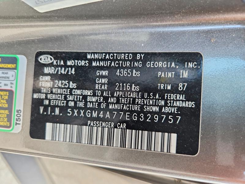 Aukcja sprzedaży 2014 Kia Optima, vin: 5XXGM4A77EG329757, numer aukcji: 56951816