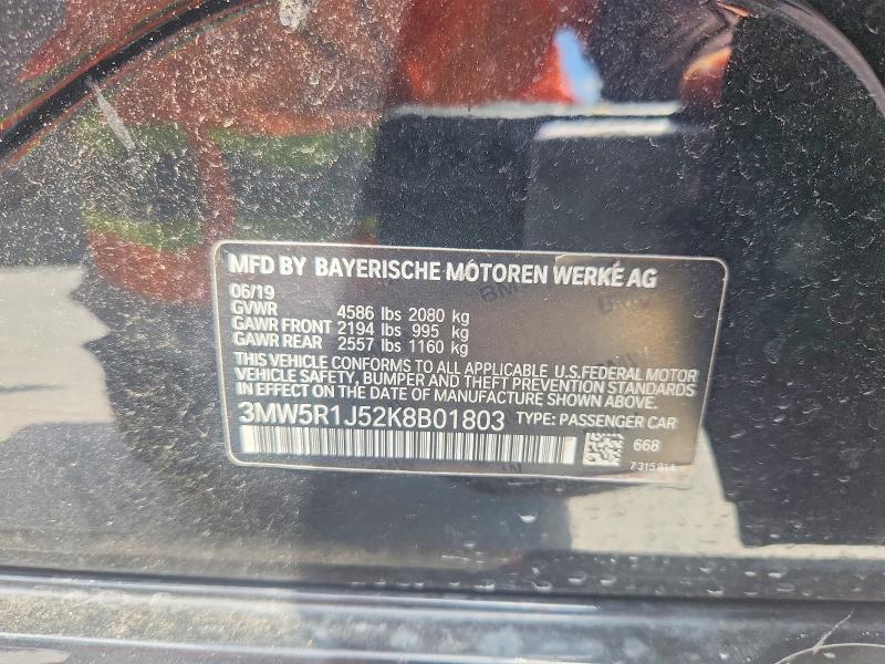 Продажа на аукционе авто 2019 Bmw 330i, vin: 3MW5R1J52K8B01803, номер лота: 55774686
