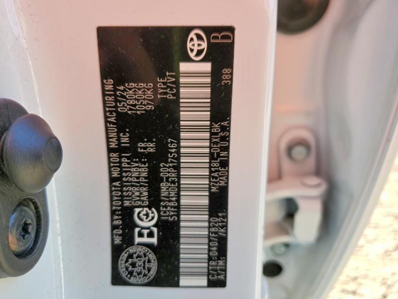 Продажа на аукционе авто 2024 Toyota Corolla, vin: 5YFB4MDE3RP175467, номер лота: 58324536