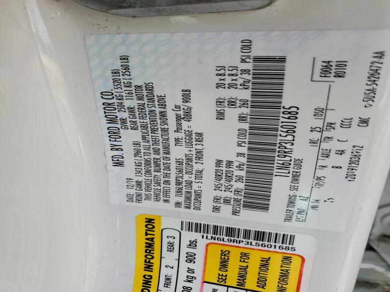 57593436 :رقم المزاد ، 1LN6L9RP3L5601685 vin ، 2020 Lincoln Continental مزاد بيع