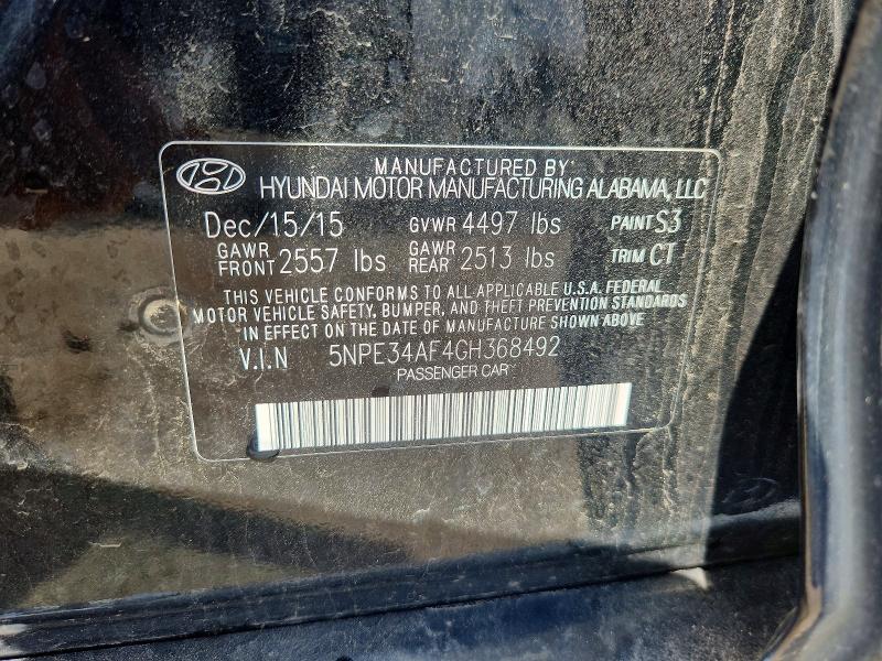 Aukcja sprzedaży 2016 Hyundai Sonata, vin: 5NPE34AF4GH368492, numer aukcji: 56526476