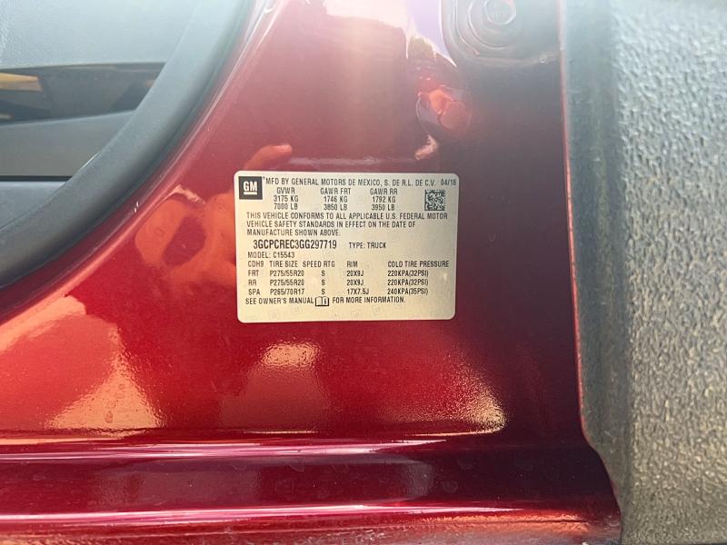 57062856 :رقم المزاد ، 3GCPCREC3GG297719 vin ، 2016 Chevrolet Silverado مزاد بيع