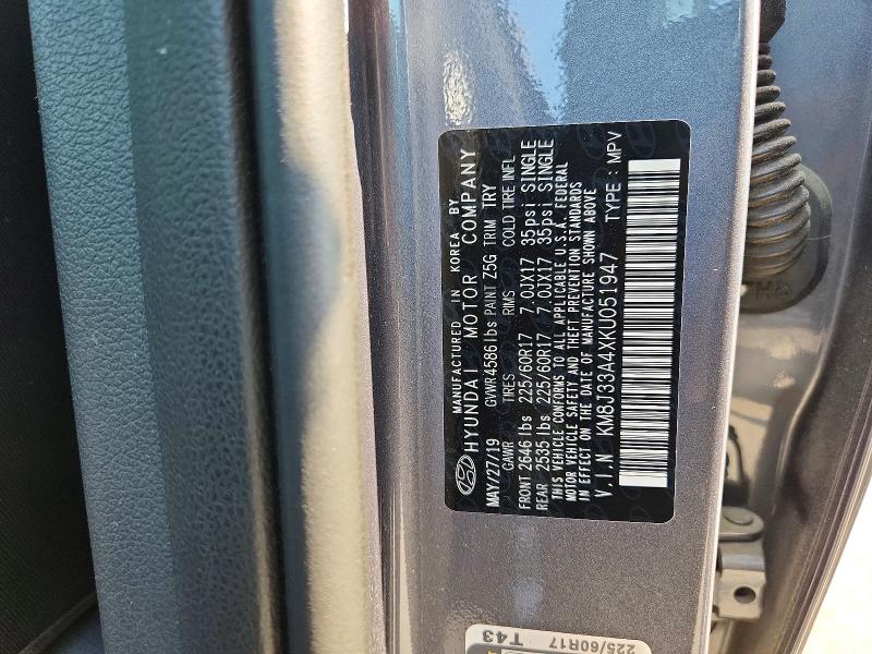Продаж на аукціоні авто 2019 Hyundai Tucson, vin: KM8J33A4XKU051947, номер лоту: 57143496