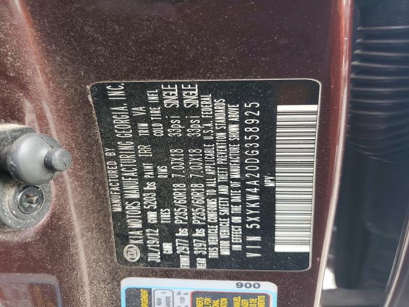 Aukcja sprzedaży 2013 Kia Sorento, vin: 5XYKW4A20DG358925, numer aukcji: 56515536