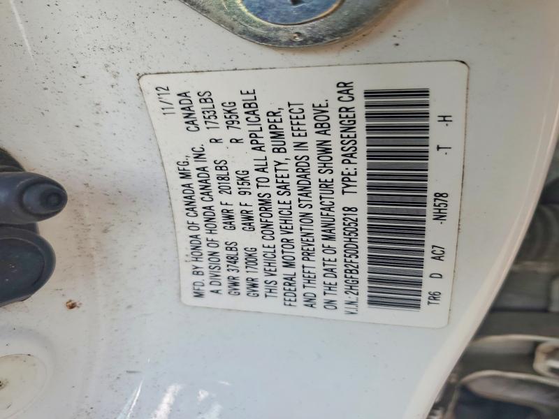 Aukcja sprzedaży 2013 Honda Civic, vin: 2HGFB2F50DH505218, numer aukcji: 59096076