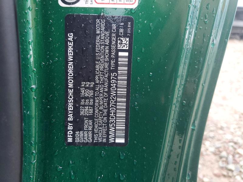 Aukcja sprzedaży 2024 Mini Cooper, vin: WMW53DH07R2W04975, numer aukcji: 56404456