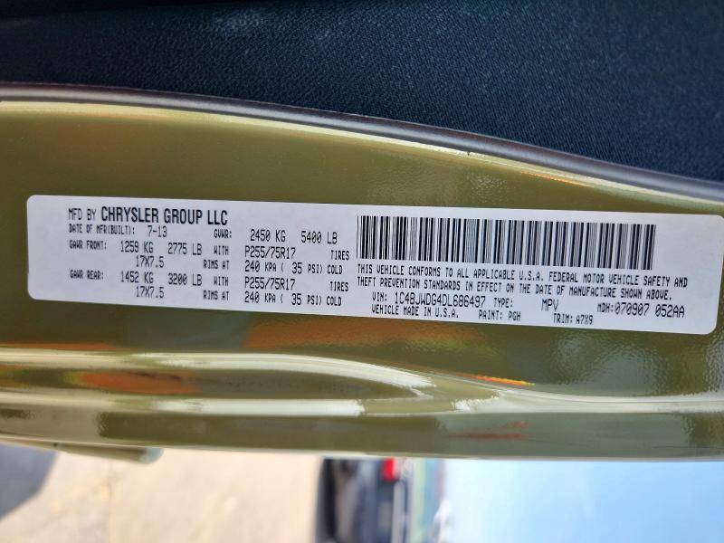 Продажа на аукционе авто 2013 Jeep Wrangler Unlimited, vin: 1C4BJWDG4DL686497, номер лота: 58757946