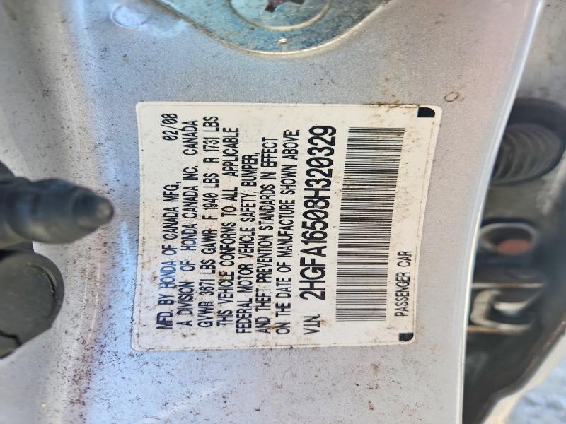 55868886 :رقم المزاد ، 2HGFA16508H320329 vin ، 2008 Honda Civic مزاد بيع