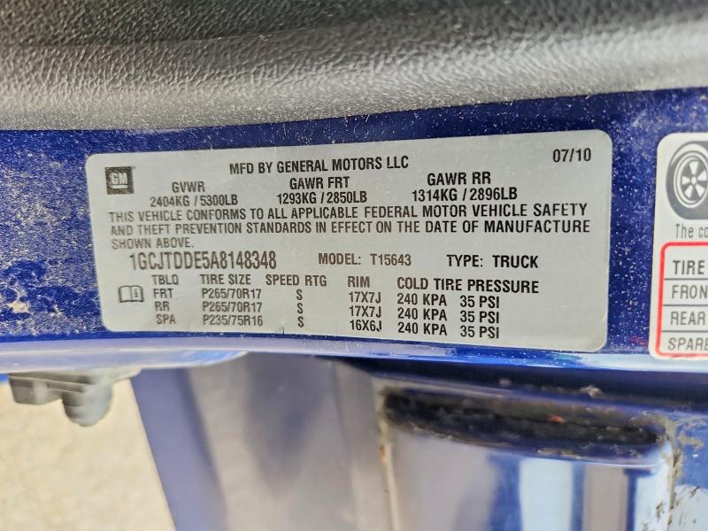 55341996 :رقم المزاد ، 1GCJTDDE5A8148348 vin ، 2010 Chevrolet Colorado مزاد بيع