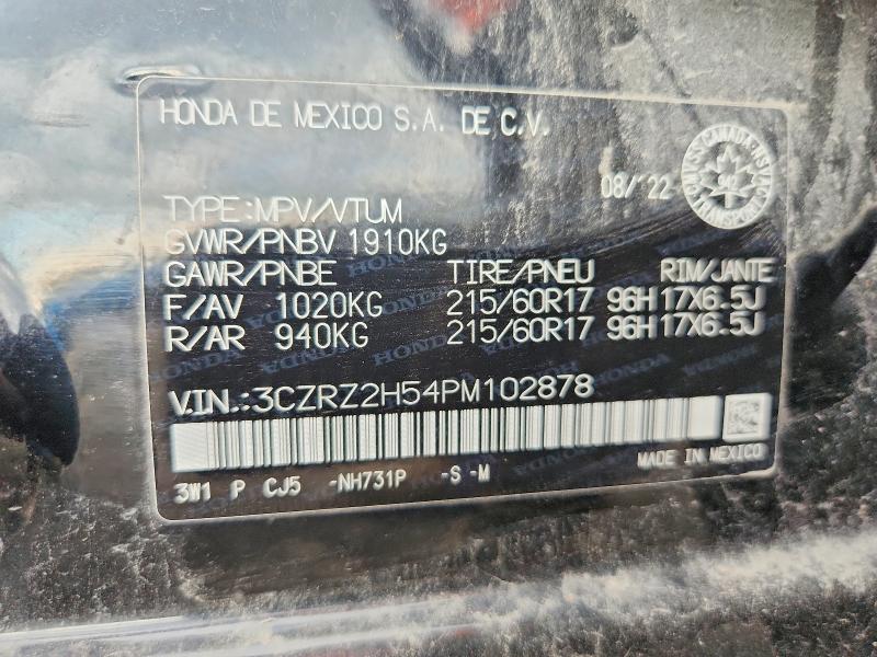 Продаж на аукціоні авто 2023 Honda Hr-v, vin: 3CZRZ2H54PM102878, номер лоту: 57135836