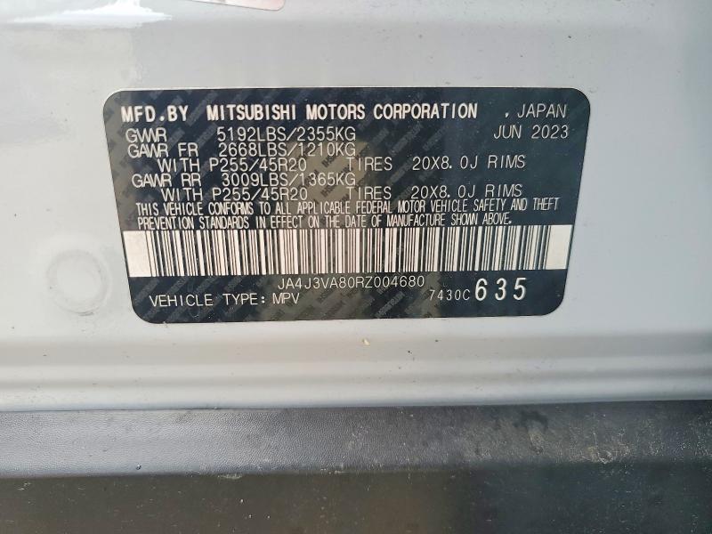 Aukcja sprzedaży 2024 Mitsubishi Outlander, vin: JA4J3VA80RZ004680, numer aukcji: 57567716