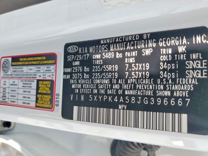 Aukcja sprzedaży 2018 Kia Sorento, vin: 5XYPK4A58JG396667, numer aukcji: 59219216
