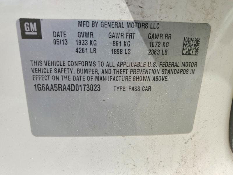 55233286 :رقم المزاد ، 1G6AA5RA4D0173023 vin ، 2013 Cadillac Ats مزاد بيع