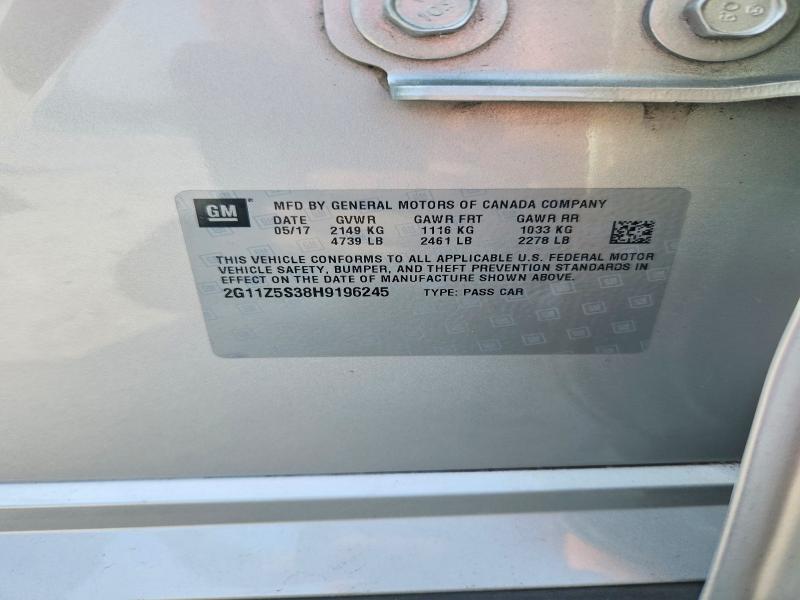 2017 Chevrolet Impala მანქანა იყიდება აუქციონზე, vin: 2G11Z5S38H9196245, აუქციონის ნომერი: 55923976