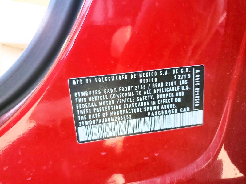 Aukcja sprzedaży 2016 Volkswagen Jetta, vin: 3VWD67AJ8GM298852, numer aukcji: 58824436