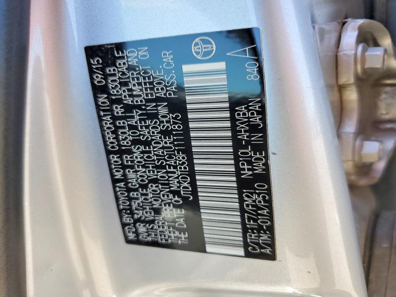 Aukcja sprzedaży 2015 Toyota Prius C, vin: JTDKDTB38F1111873, numer aukcji: 55821066