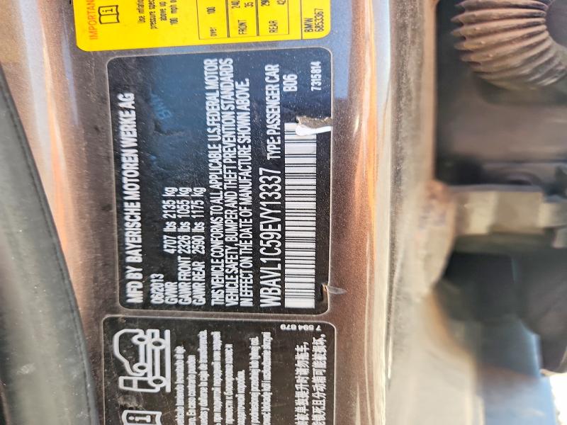 58444596 :رقم المزاد ، WBAVL1C59EVY13337 vin ، 2014 Bmw X1 مزاد بيع