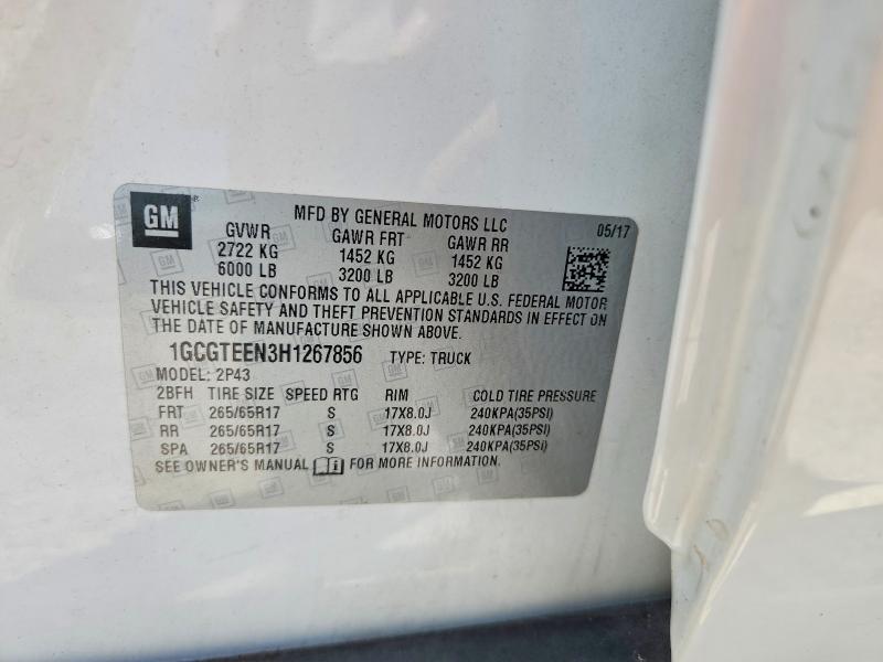 55907436 :رقم المزاد ، 1GCGTEEN3H1267856 vin ، 2017 Chevrolet Colorado مزاد بيع