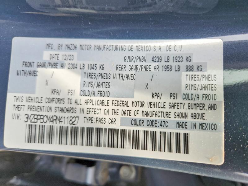 Aukcja sprzedaży 2024 Mazda 3, vin: 3MZBPBCM4RM411827, numer aukcji: 56609056